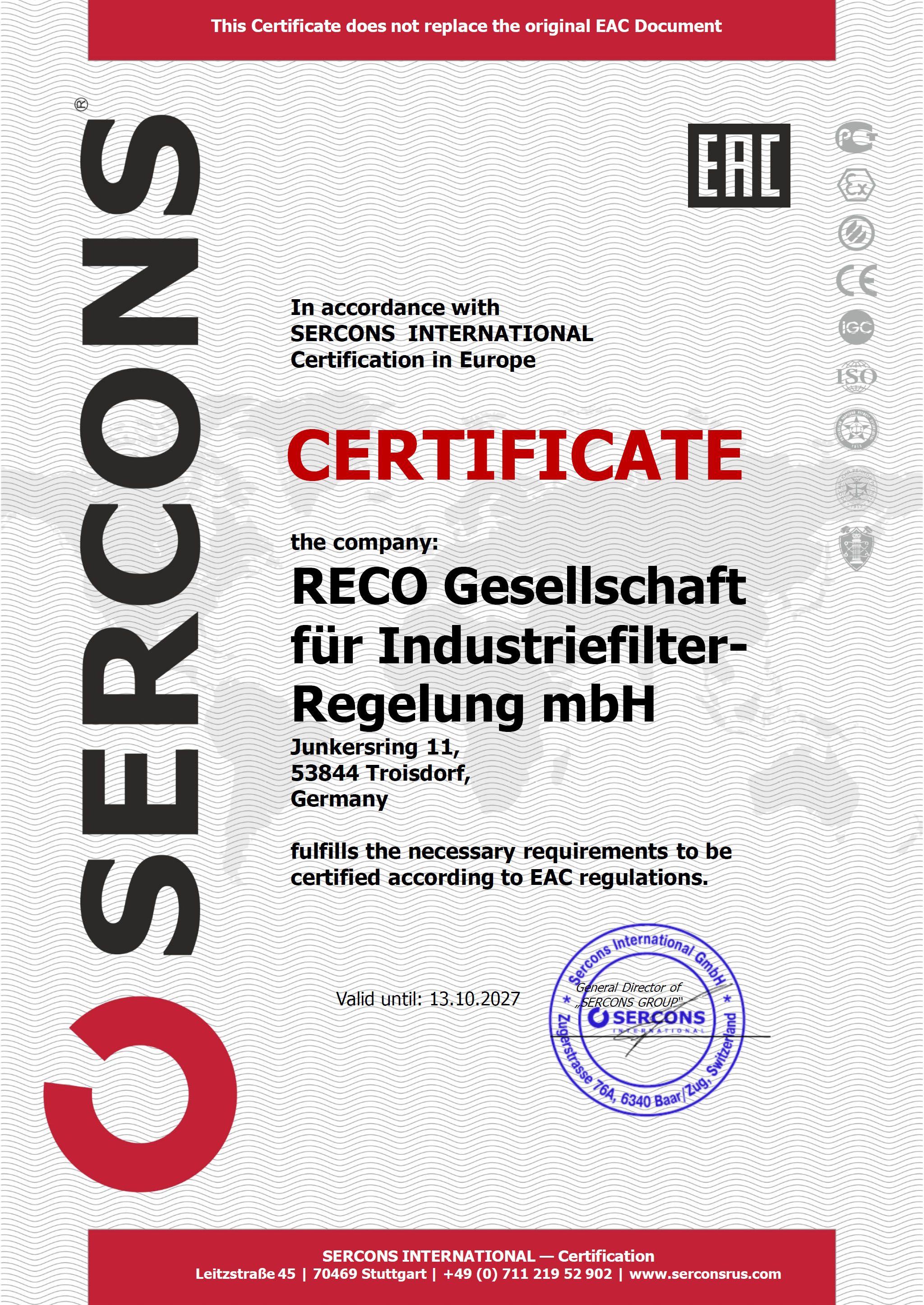 UKEX Zertifikat